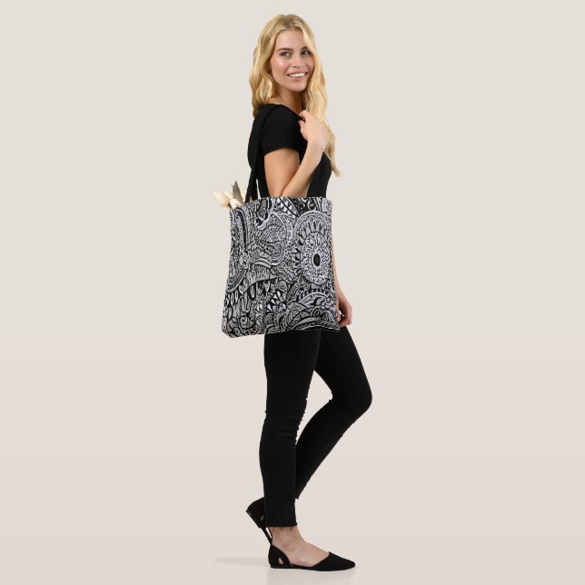 Bolso De Tela Tribal b/w (Puesto)