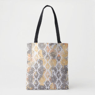 Bolso De Tela Tribal Boho Geométrico: Patrón de angustia.