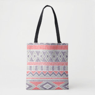 Bolso De Tela Tribal de etnia rayada: cosecha artesanal