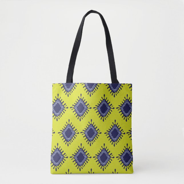 Bolso De Tela Tribal Ikat: Diseño Moderno. (Anverso)