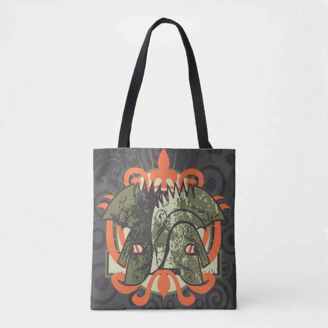 Bolso De Tela  Tribal Mask with Orange Crown (Anverso)