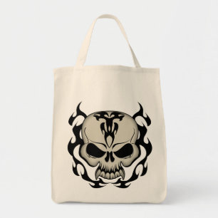 Bolso De Tela Tribal Skull