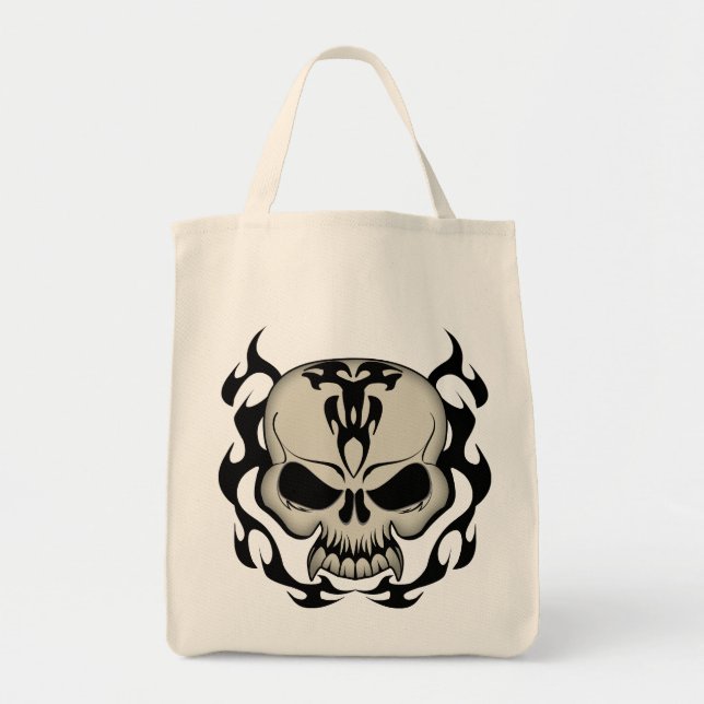 Bolso De Tela Tribal Skull (Frente)