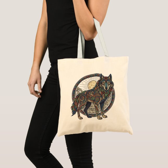 Bolso De Tela Tribal Wolf (Anverso (producto))