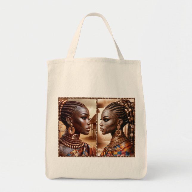 Bolso De Tela tribu de 2 chicas (Frente)