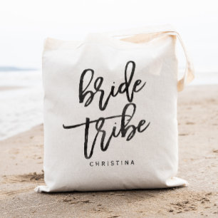 Bolso De Tela Tribu de la novia caligrafía