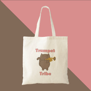 Bolso De Tela Tribu de la Trompeta Gatito Kawaii Rosa