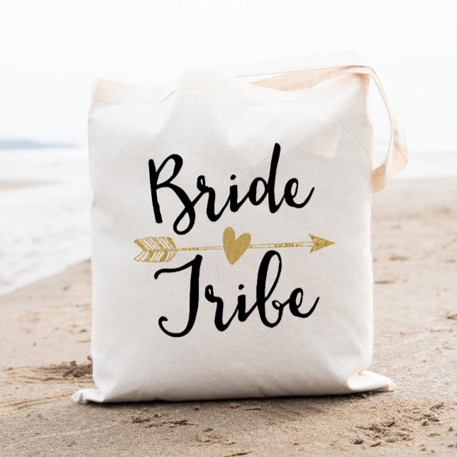 Bolso De Tela "Tribu de novias" Bridesmaid Negro y Dorado (Subido por el creador)