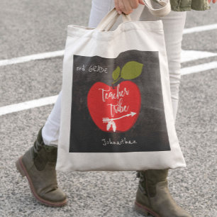 Bolso De Tela Tribu de profesores de escuela   alumno de pizarra