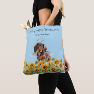 Bolso De Tela Tributo conmemorativo al ángel Dachshund