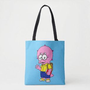 Bolso De Tela Triceratops Con Mochila Y Libro De Texto.