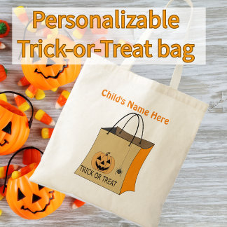 Bolso De Tela Trick de Halloween o calabaza de bolsitas de trata