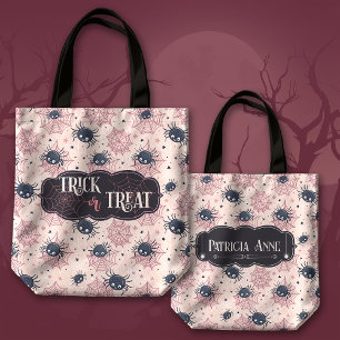 Bolso De Tela Trick de Halloween o truco arañas y estrellas
