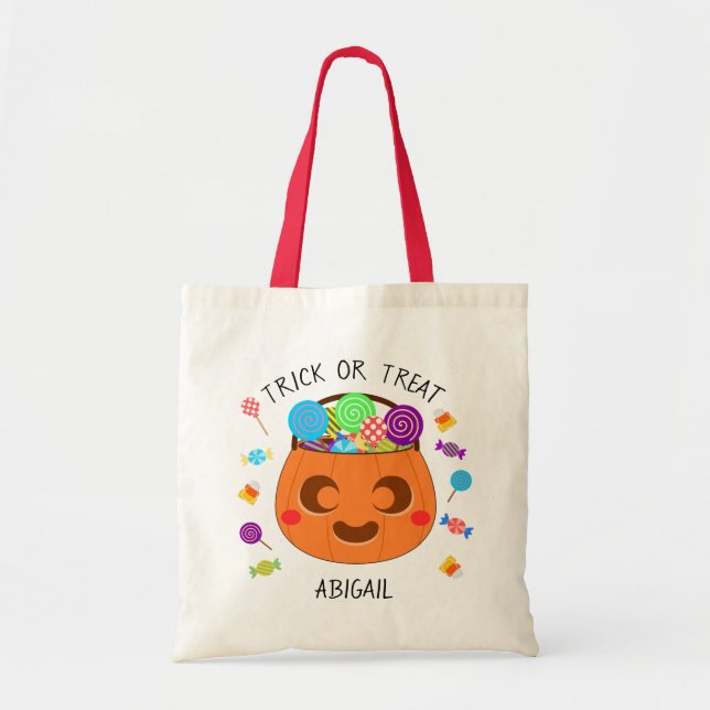 Bolso De Tela Trick o garra de barro de Jack o Lantern en Hallow (Frente)