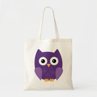 Bolso De Tela Trick o tratamiento para niños de lechuza morada