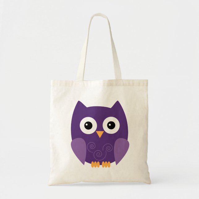 Bolso De Tela Trick o tratamiento para niños de lechuza morada (Frente)