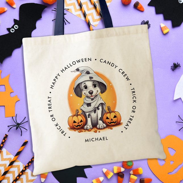 Bolso De Tela Trick O Tratamiento Personalizado De Perro Cachorr (Subido por el creador)