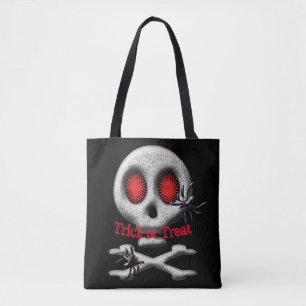 Bolso De Tela Trick o trato de cráneo y arañas de Halloween