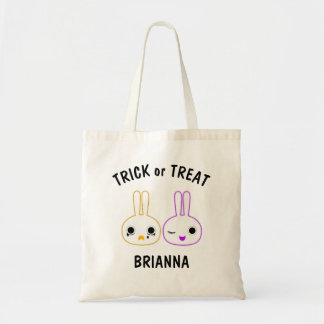 Bolso De Tela Trick o trato de Naranja y bollos de conejo morado