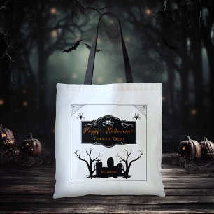 Bolso De Tela Trick o trato espeluznante de cementerio