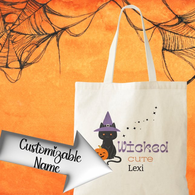 Bolso De Tela Trick o trato malvado de gato (Subido por el creador)