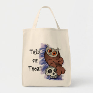 Bolso De Tela Trick o Treat Scardy Owl~bolsa de tratamiento