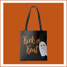 Bolso De Tela Trick o Trek Halloween Goodie Bag
