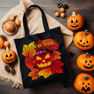 Bolso De Tela Trick o Trek Jack O'lantern en Halloween