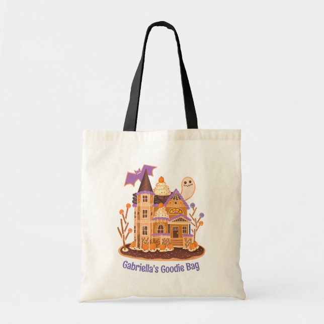 Bolso De Tela Trick o Tremendo Personalizado de canto de casa em (Frente)