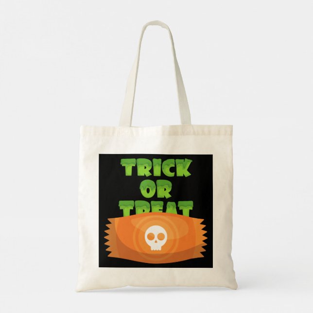 Bolso De Tela Trick O Trete Tote Bag De Candy De Halloween (Reverso)