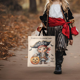 Bolso De Tela Trick o truco de dulces piratas de Halloween
