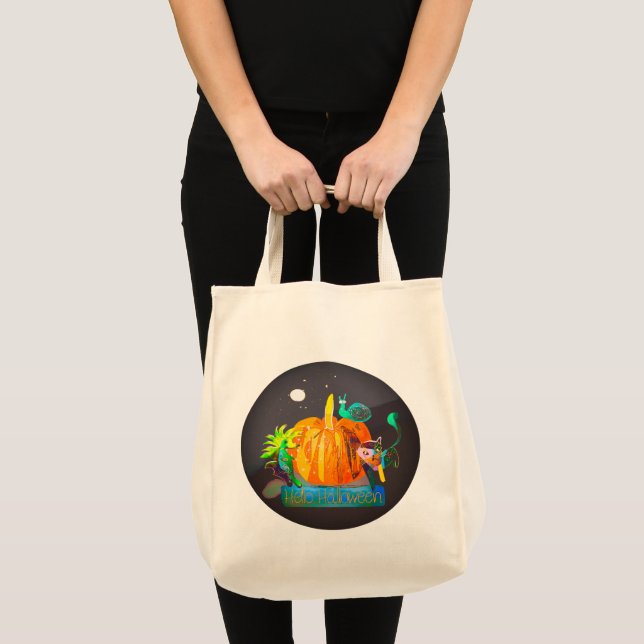 Bolso De Tela Trick-or-Treat Bag Calabaza Espíritu y diversión H (Anverso (producto))