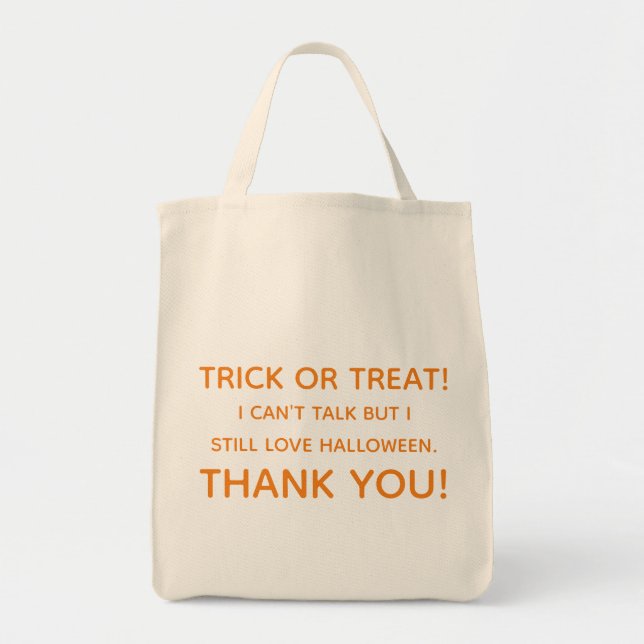 Bolso De Tela Trick or Treat Can't Talk (Frente)