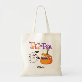 Bolso De Tela Trick or Treat de Halloween Personalizado para Niñ