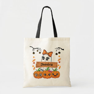 Bolso De Tela Trick or Treat de Halloween Personalizado para Niñ
