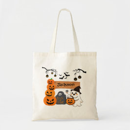 Bolso De Tela Trick or Treat de Halloween Personalizado para Niñ