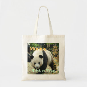 Bolso De Tela Trick or treat de panda gigante de Halloween