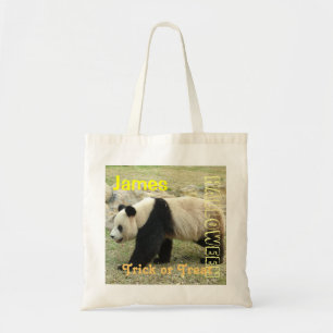 Bolso De Tela Trick or treat de panda gigante de Halloween