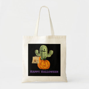 Bolso De Tela Trick or Treat divertido del cactus de Halloween