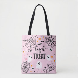 Bolso De Tela Trick or Treat Pink Halloween