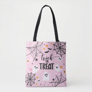 Bolso De Tela Trick or Treat Pink Halloween