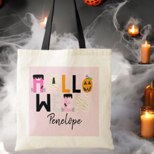 Bolso De Tela Trick personalizado de Halloween o trata calabaza