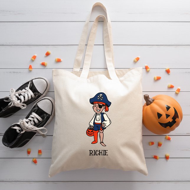 Bolso De Tela Trick pirata de chico lindo de Halloween o truco p (Subido por el creador)