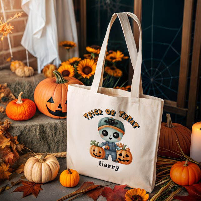 Bolso De Tela Trick zombie o trato personalizado de Halloween (Subido por el creador)