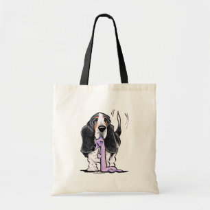 Bolso De Tela Tricolor Basset Hound Juega