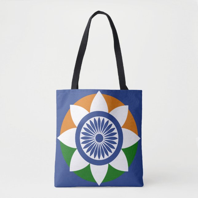 Bolso De Tela Tricolor Chakra (Anverso)