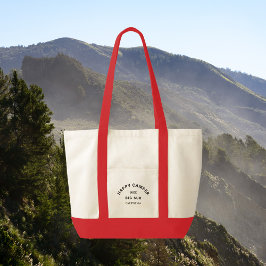 Bolso De Tela Trigo rojo de la tripulación de camping feliz negr