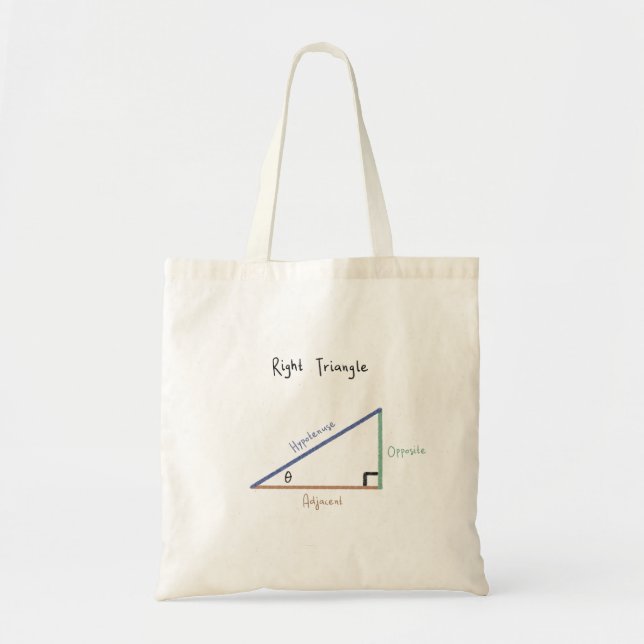 Bolso De Tela Trigonometría triangular derecha sine coseno tange (Frente)