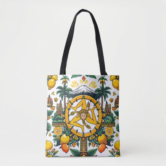 Bolso De Tela Trinacria Sicilian Design (Anverso)