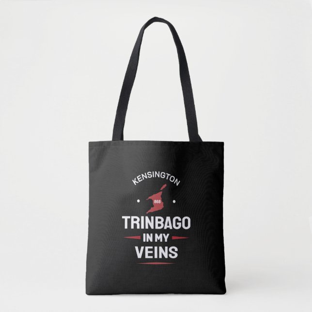 Bolso De Tela Trinbago in My Veins | Trini Pride BLACK (Anverso)
